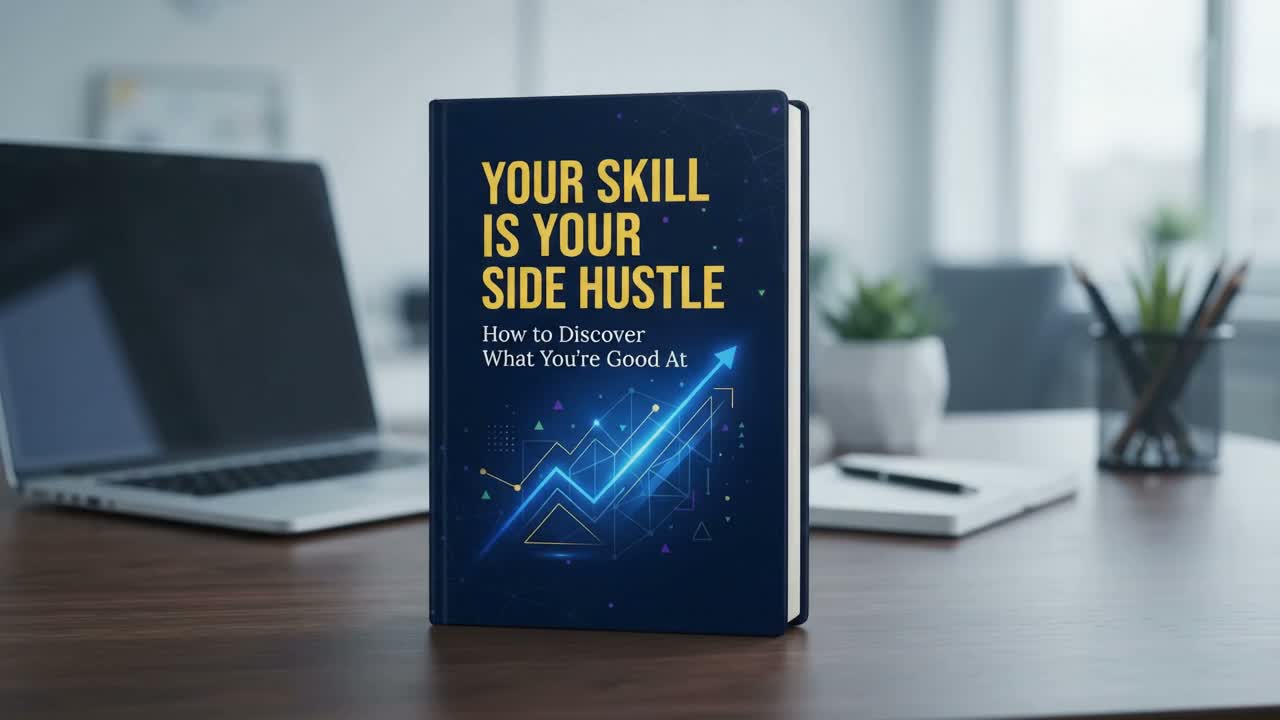 Your Skill Is Your Side Hustle ebook, shown as an animated 3D product